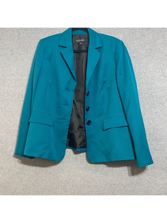 Evan Picone Jackets & Blazers - Black Label by Evan Picone Blazer Womens 14 Teal 3 Button Career Jacket